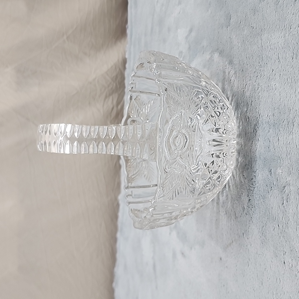 Lead Crystal Basket, Anna Hutte Bleikristall Germany, Glass Easter Table